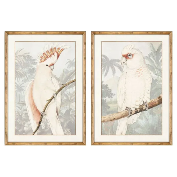 Картина DKD Home Decor Попугай Тропический 50 x 3 x 70 cm (2 штук)