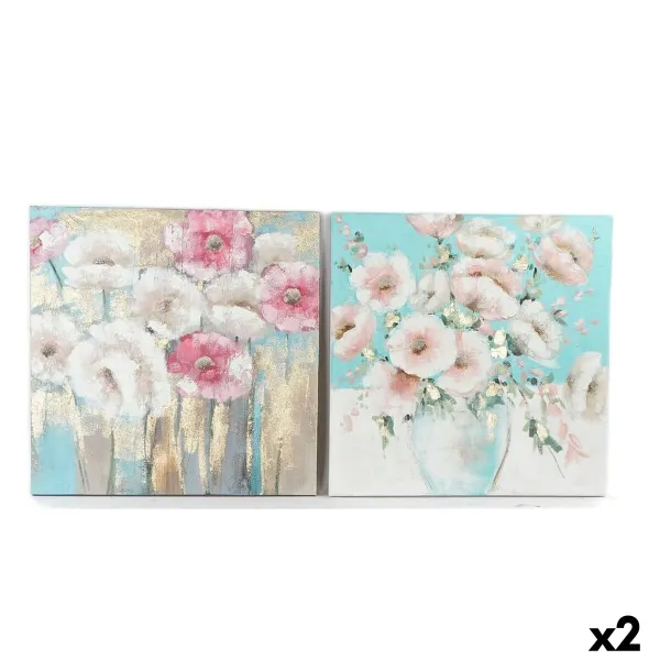 Canvas DKD Home Decor Pinewood Canvas 99,5 x 3,5 x 99,5 cm (2 Pieces)