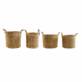 Набор корзин DKD Home Decor Коричневый Натуральный Джут джут (4 Предметы)