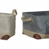 Monikäyttöinen kori DKD Home Decor Beige Harmaa Vaaleanruskea 40 x 30 x 24 cm Puu 3 Kappaletta (3 osaa)