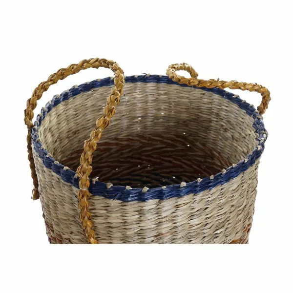 Krepšelio rinkinys DKD Home Decor Oranžinė Žalia Jūros dumbliai (35 x 22 x 46 cm) (2 pcs)