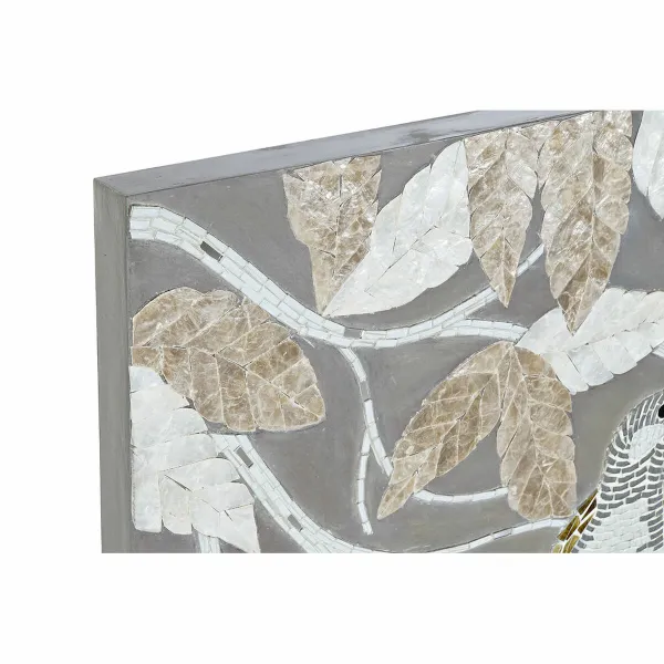 Kangas DKD Home Decor Beige Harmaa Kasvien lehtiä 90 x 4 x 70 cm