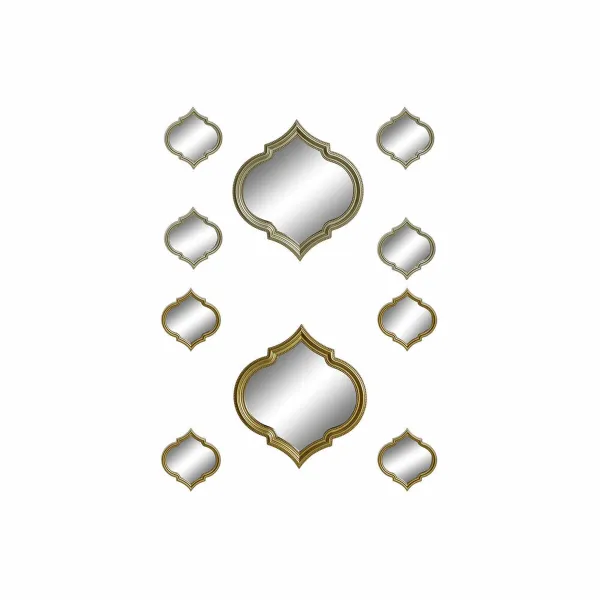Mätyinen kuitulevy DKD Home Decor Peili Kullattu Pronssi polypropeeni (50 x 3 x 55 cm) (2 pcs)