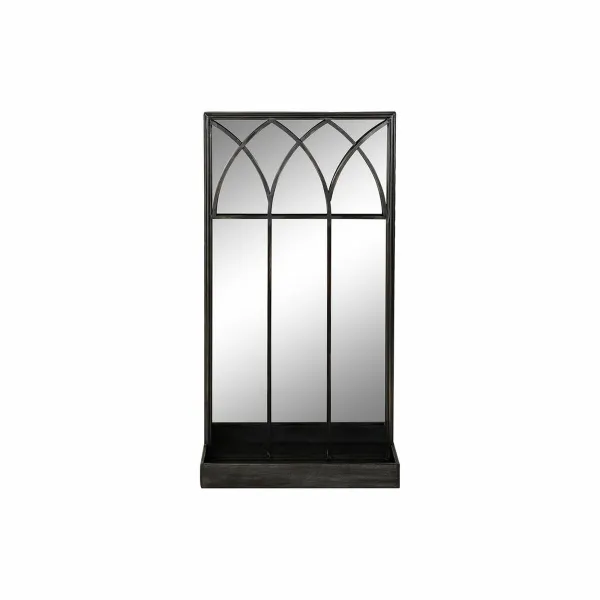 Spogulis Ar Montāžas Kronšteinu DKD Home Decor Melns Metāls spogulis 40 x 12 x 80 cm