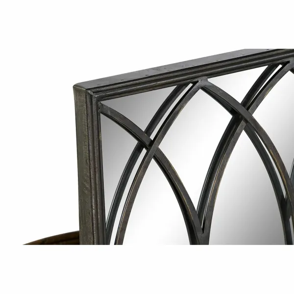 Mirror with Mounting Bracket DKD Home Decor Black Metal Mirror 40 x 12 x 80 cm