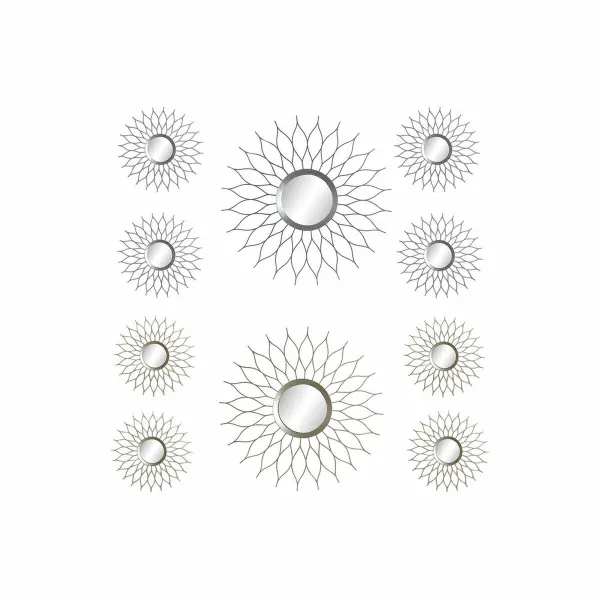 Seinäpeili DKD Home Decor Polypropyleeni (PP) (2 pcs) (5 pcs)