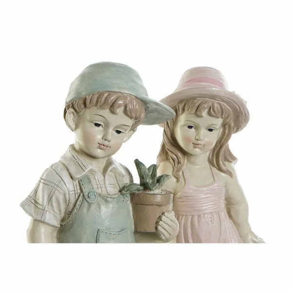 Dekoratīvās figūriņas DKD Home Decor Zils Rozā Sveķi Bērns (18 x 15 x 41 cm) (2 pcs)