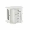 Jewelry box DKD Home Decor Velvet Romantic Mirror MDF Wood (26 x 18 x 23 cm)