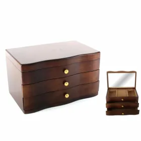 Ehteaegas DKD Home Decor Pruun Alumiinium Peegel Puit MDF 27 x 18 x 16 cm