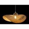 Pakabinamas apšvietimas DKD Home Decor Ruda Bambukas 40 W Šiaudinė kepurė su plačiais bryliais 220 V 70 x 34 x 20 cm