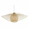 Kattolamppu DKD Home Decor Monivärinen Luonnollinen Puu Bambu Aurinkohattu 55 x 55 x 19 cm