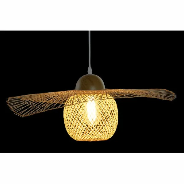 griestu gaismas DKD Home Decor Daudzkrāsains Dabisks Koks Bambuss Platmale 55 x 55 x 19 cm