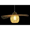 Kattolamppu DKD Home Decor Monivärinen Luonnollinen Puu Bambu Aurinkohattu 55 x 55 x 19 cm
