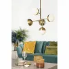 griestu gaismas DKD Home Decor Metāls Stikls Bronza (74 x 52 x 168 cm)