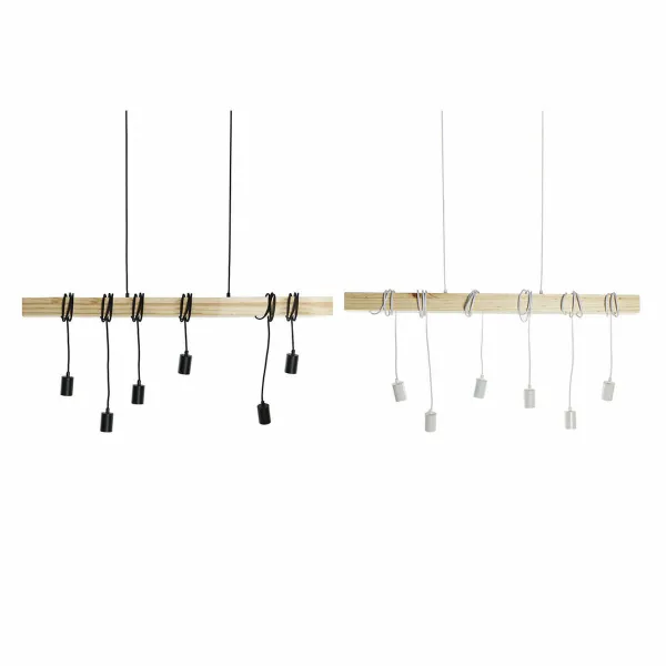 Kattolamppu DKD Home Decor Musta Metalli Puu Valkoinen 220 V 50 W (100 x 7 x 160 cm) (2 pcs)