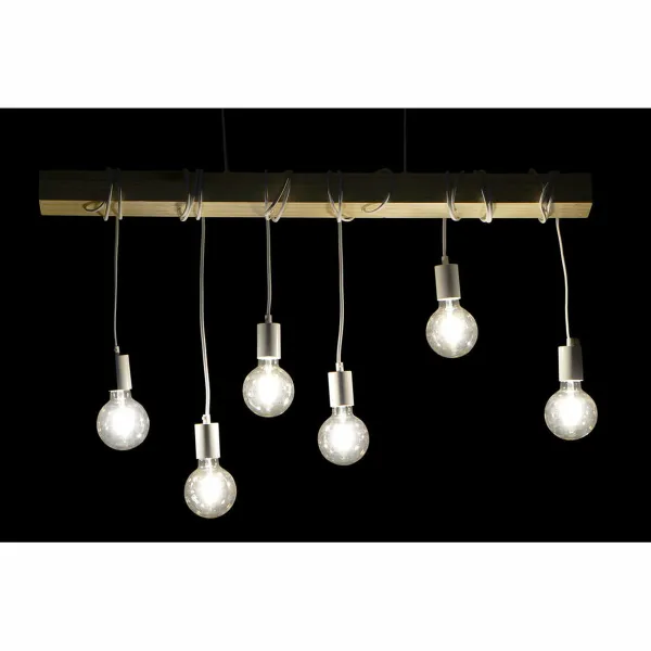 Потолочный светильник DKD Home Decor Чёрный Металл Деревянный Белый 220 V 50 W (100 x 7 x 160 cm) (2 pcs)