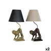 Galda lampa DKD Home Decor 32,5 x 30 x 60 cm Melns Bēšs Bronza Metāls Sveķi 220 V 50 W (2 gb.)