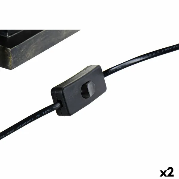 Galda lampa DKD Home Decor 32,5 x 30 x 60 cm Melns Bēšs Bronza Metāls Sveķi 220 V 50 W (2 gb.)