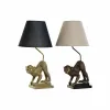 Galda lampa DKD Home Decor 32,5 x 30 x 60 cm Melns Bēšs Bronza Metāls Sveķi 220 V 50 W (2 gb.)