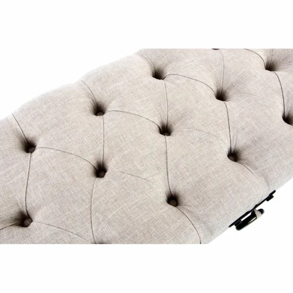 Taburete DKD Home Decor   Bēšs Lins Koks MDF (122 x 47 x 43 cm)