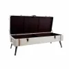 Taburete DKD Home Decor   Bēšs Lins Koks MDF (122 x 47 x 43 cm)