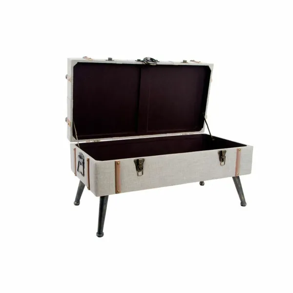 Банкетка DKD Home Decor   Коричневый Чёрный Бежевый Деревянный Деревянный MDF 82 x 42 x 43 cm