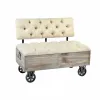 Банкетка DKD Home Decor   Ель Чёрный Бежевый Коричневый полиэстер (100 x 51 x 77 cm)