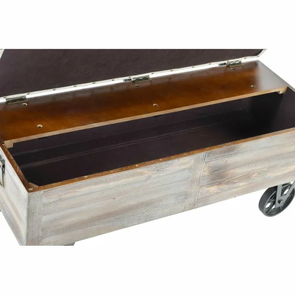 Taburetė DKD Home Decor   Eglė Juoda Rusvai gelsva Ruda Poliesteris (100 x 51 x 77 cm)