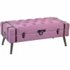 Taburete DKD Home Decor   Metāls Poliesters Fuksija Koks MDF (102 x 42 x 40,5 cm)