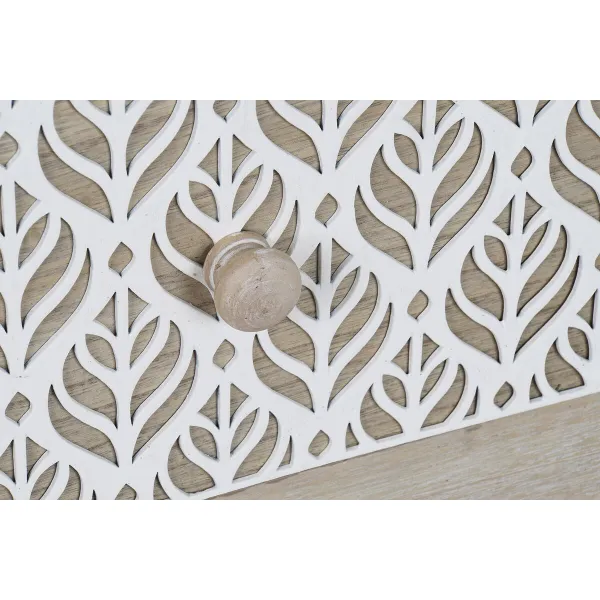 Тумба с ящиками DKD Home Decor 80 x 42 x 80 cm Натуральный Белый Лист растения