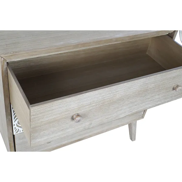 Тумба с ящиками DKD Home Decor 80 x 42 x 80 cm Натуральный Белый Лист растения