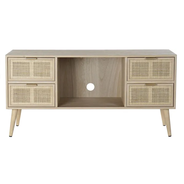 Televizoriaus baldai DKD Home Decor Spalvotas Natūralus Paulovnijos mediena Medžio MDF 120 x 42 x 60 cm
