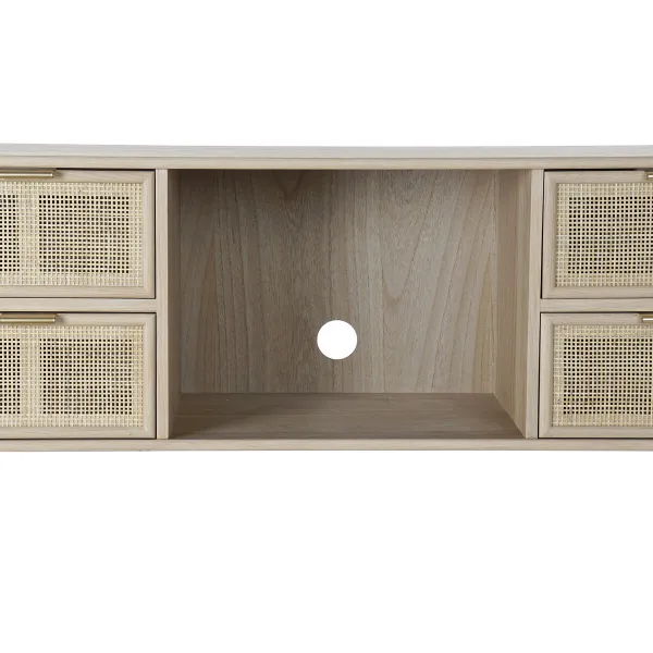 Televizoriaus baldai DKD Home Decor Spalvotas Natūralus Paulovnijos mediena Medžio MDF 120 x 42 x 60 cm