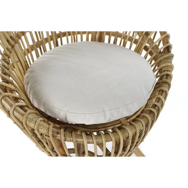 Fotelis DKD Home Decor 8424001750092 Natūralus Medvilnė Balta Rotangas (74 x 67 x 85 cm)