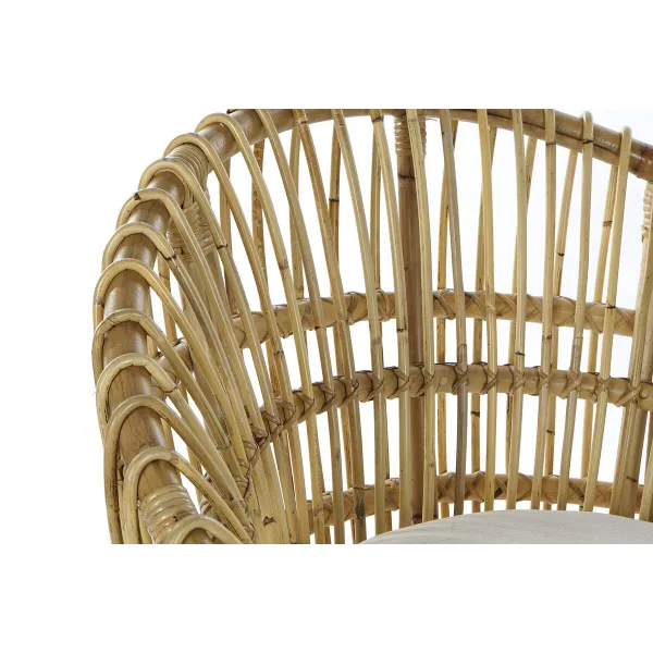 atzveltnes krēsls DKD Home Decor 8424001750092 Dabisks Kokvilna Balts Rotangpalma (74 x 67 x 85 cm)