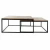 Набор из двух столиков DKD Home Decor Коричневый Чёрный 90 x 90 x 40 cm