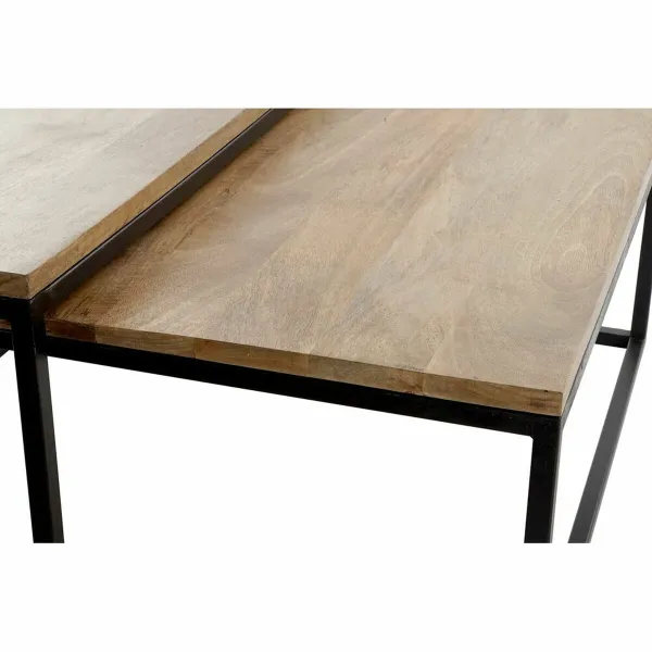 Набор из двух столиков DKD Home Decor Коричневый Чёрный 90 x 90 x 40 cm