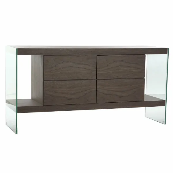 Indauja DKD Home Decor   Ruda Skaidrus Stiklas Graikinis riešutas Medžio MDF 160 x 45 x 80 cm