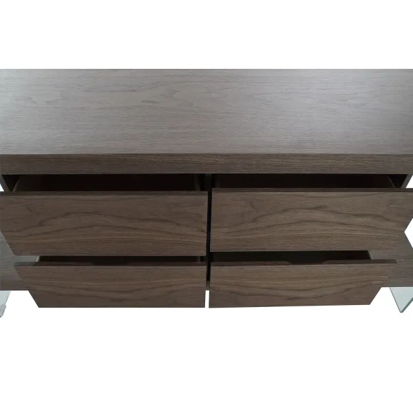 Indauja DKD Home Decor   Ruda Skaidrus Stiklas Graikinis riešutas Medžio MDF 160 x 45 x 80 cm