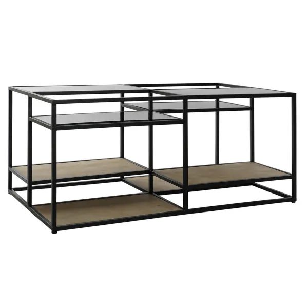 Centrālais galds DKD Home Decor 8424001787234 Melns Daudzkrāsains Dabisks Koks Metāls spogulis 120 x 60 x 50 cm