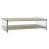 Centrinis stalas DKD Home Decor Spalvotas Skaidrus Natūralus Medžio Stiklas Medžio MDF 130 x 65 x 35,5 cm
