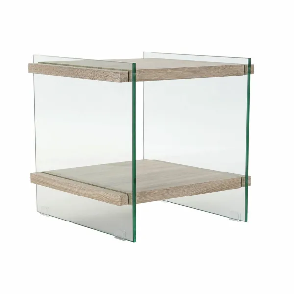 Ночной столик DKD Home Decor Стеклянный Деревянный MDF (50 x 50 x 49 cm)