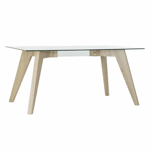 Valgomojo stalas DKD Home Decor Stiklas Medžio MDF 160 x 90 x 75 cm