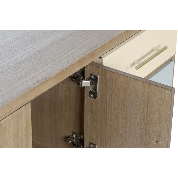 Televizoriaus baldai DKD Home Decor Pilka Kreminė Metalinis Paulovnijos mediena (90 x 34 x 66.5 cm)