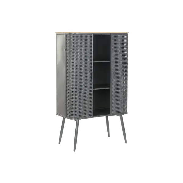Plaukti DKD Home Decor Dabisks Pelēks Metāls Koks 2 Planken (79 x 39 x 133 cm)