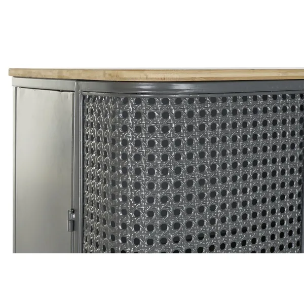 Lentyna DKD Home Decor Natūralus Pilka Metalinis Medžio 2 Lentynos (79 x 39 x 133 cm)