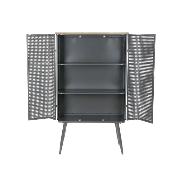 Plaukti DKD Home Decor Dabisks Pelēks Metāls Koks 2 Planken (79 x 39 x 133 cm)