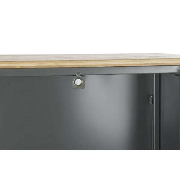 Lentyna DKD Home Decor Natūralus Pilka Metalinis Medžio 2 Lentynos (79 x 39 x 133 cm)