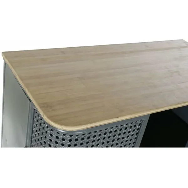 Lentyna DKD Home Decor Natūralus Pilka Metalinis Medžio 2 Lentynos (79 x 39 x 133 cm)