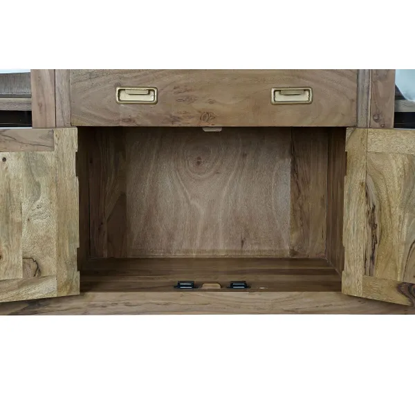 Устройство DKD Home Decor   Позолоченный Натуральный древесина акации 150 x 40 x 81 cm